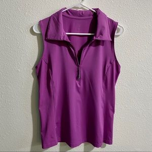 Athleta Purple Zip Front Golf Top